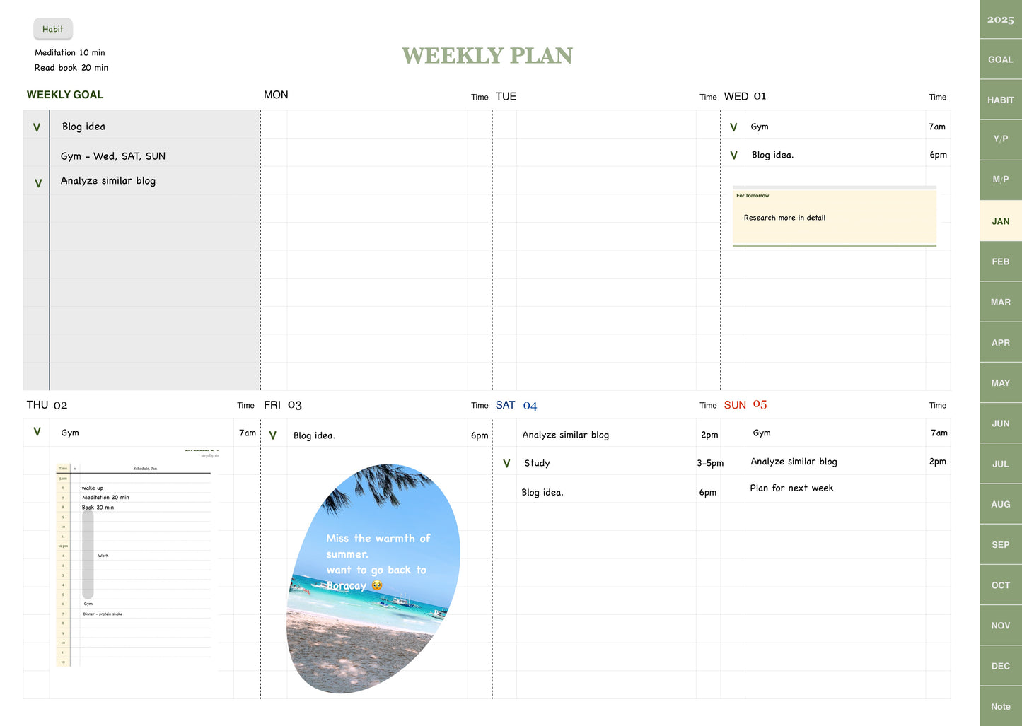 Simple 2025 Digital Planner (1 year)- Fill your 2025 with your story