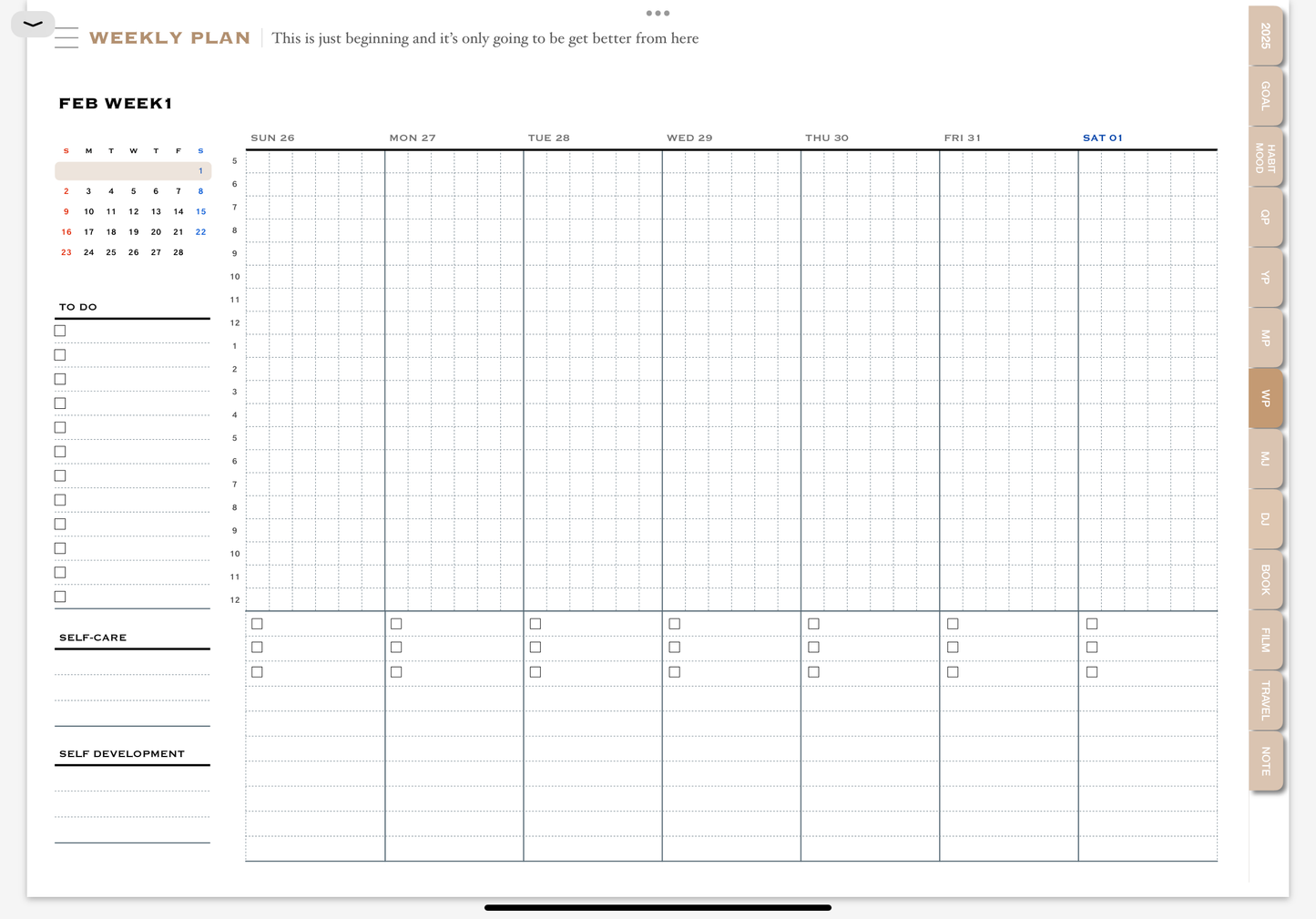 1 Month Digital Planner & Journal_2025 February_Goodnotes